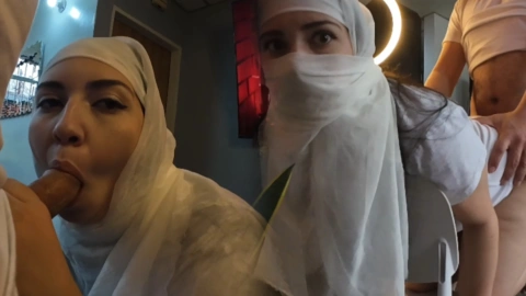 Hijab Blowjob & Wild Doggy - Intense Action