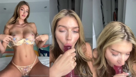 Hayley Maxfield Striptease & Dildo BJ