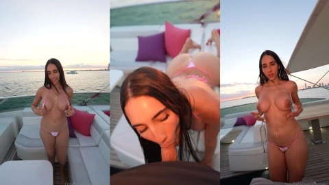 Izzy Green Pounded on Boat at Sunset
