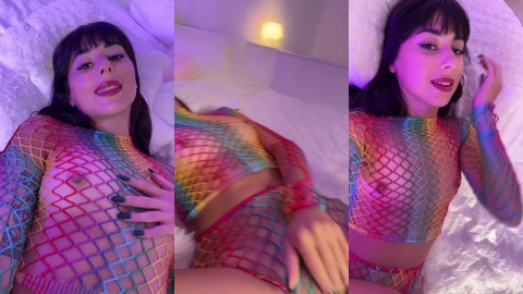 LunaRexx Fishnet Tease - Hard Nipples & Pussy Peek