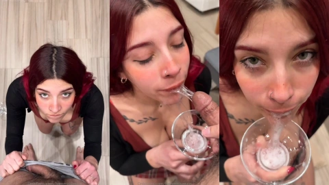 FiammiSxagain Drinks Cum - He's So Proud